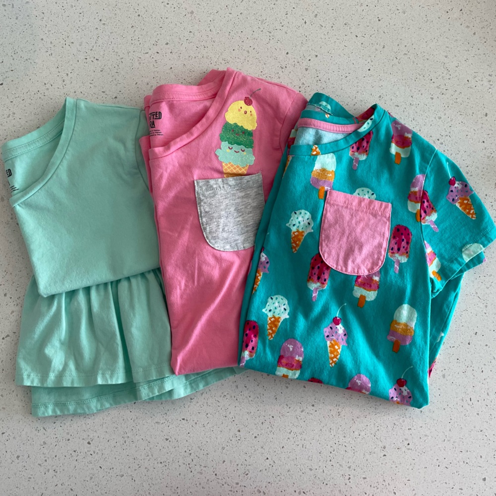 GIRLS SPOTTED ZEBRA TUNIC TOP SET OF 3, Size XXL 14/16
